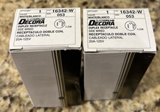 LEVITON DECORA 16342-W DUPLEX 20 A RECEPTACLES WHITE- LOT OF TWO NEW picture