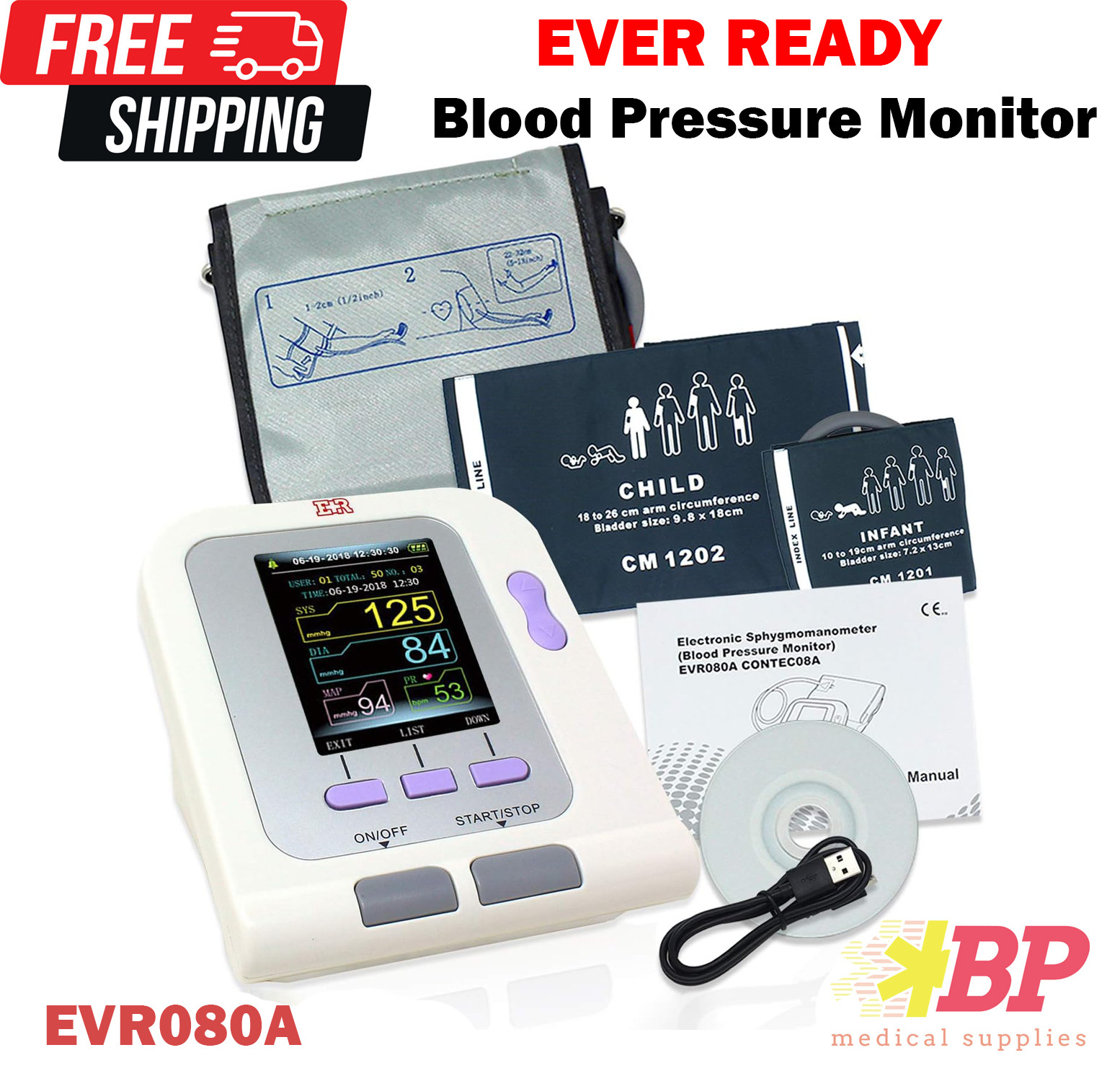 Ever Ready Automatic Arm Blood Pressure Monitor Electronic Sphygmomanometer