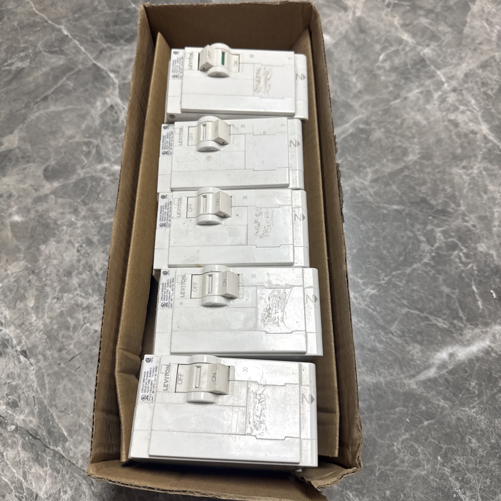 Leviton LB230-T 30A 120/240V Circuit Breakers Pack Of 5