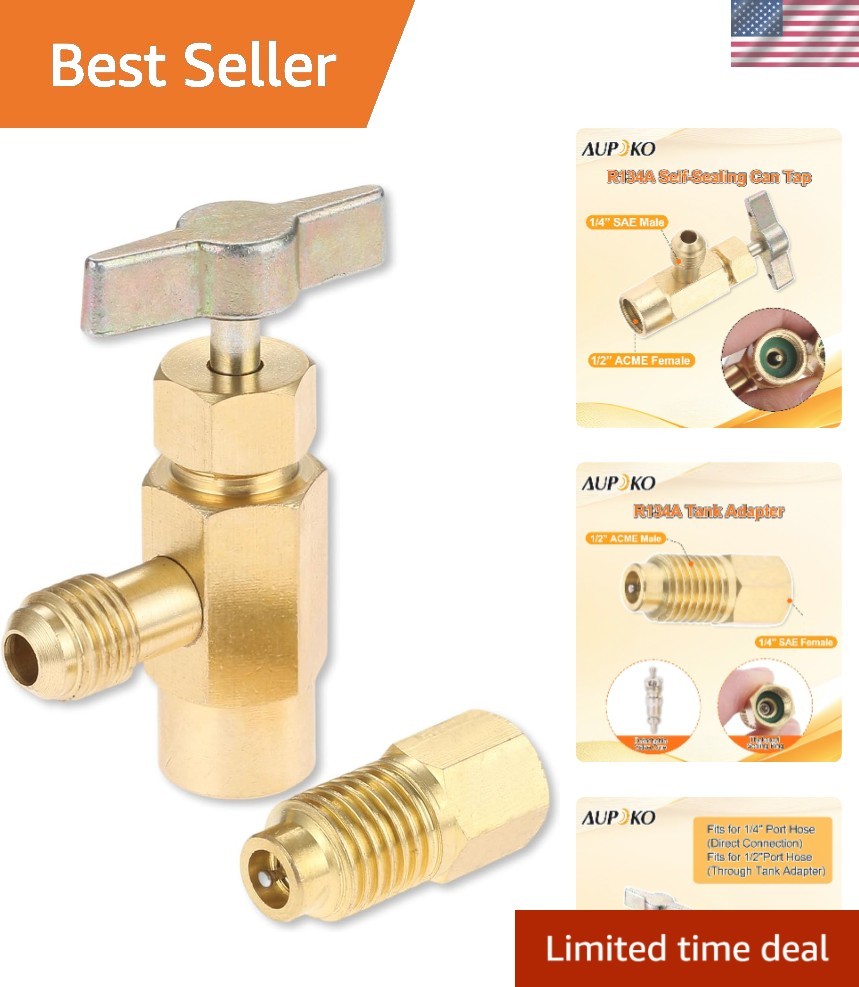 R134A Self-Sealing Can Tap with R134A Tank Adapter for Refilling AC System R134A Self-Sealing Can Tap with R134A Tank Adapter for Refilling AC System
