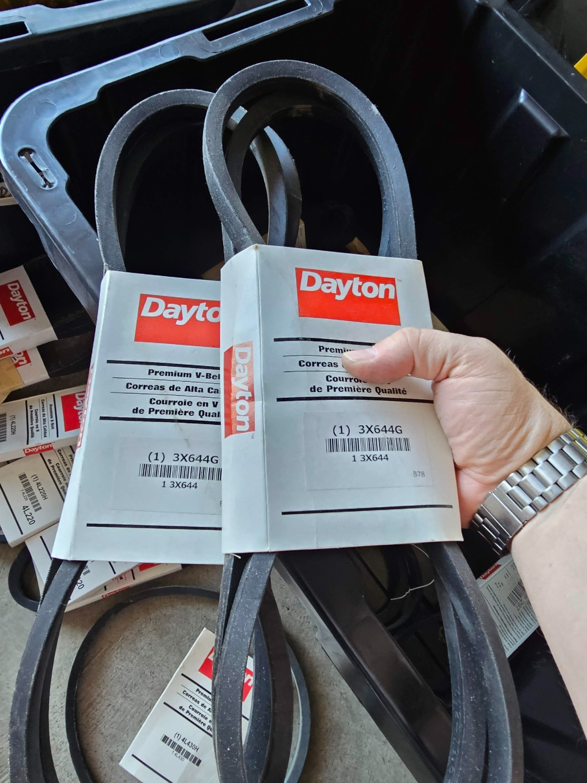 Dayton 3X644G Premium V-Belt NEW - LOT of 2 Belts