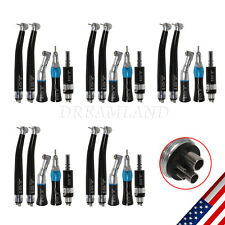 5X Dental High Low Speed Handpiece Kit Contra Angle Nosecone 4H Motor Black USA picture