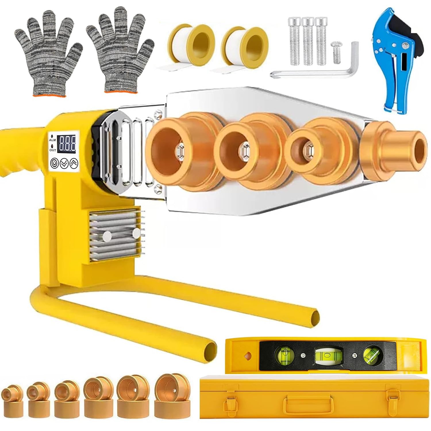 Plastic Pipe Welder Kit, 1000W Electric Hot Melt Welding Tool for PPR/PE Plastic Plastic Pipe Welder Kit, 1000W Electric Hot Melt Welding Tool for PPR/PE Plastic