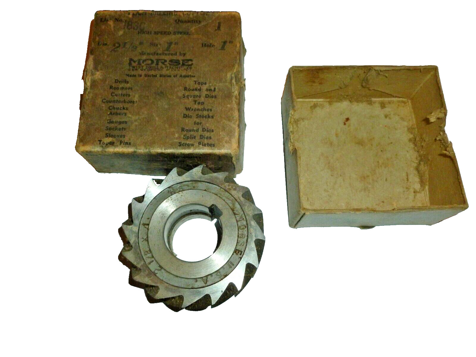 Vintage MORSE milling cutter-morse usa, 2 1/2 X1 Original Box 1\