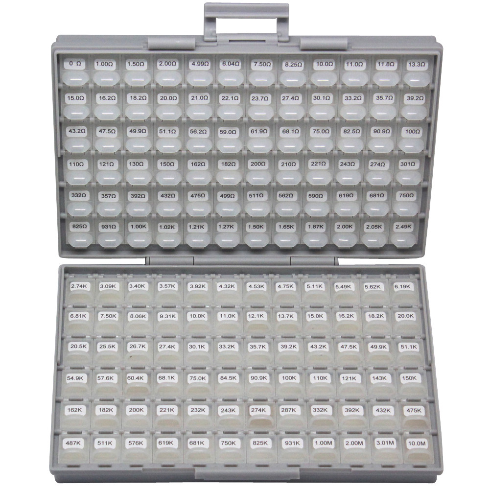 AideTek SMD 0402 Size 1% 144 value 100pcs Resistor kit in BOX-ALL Organizer AideTek SMD 0402 Size 1% 144 value 100pcs Resistor kit in BOX-ALL Organizer