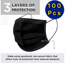 100 / 50 PCS Black Face Mask Mouth & Nose Protector Respirator Masks with Filter picture