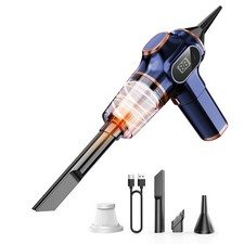 Nikocreos Portable Car Vacuum Cordless Mini Handheld Vacuums Cleaner Blue picture