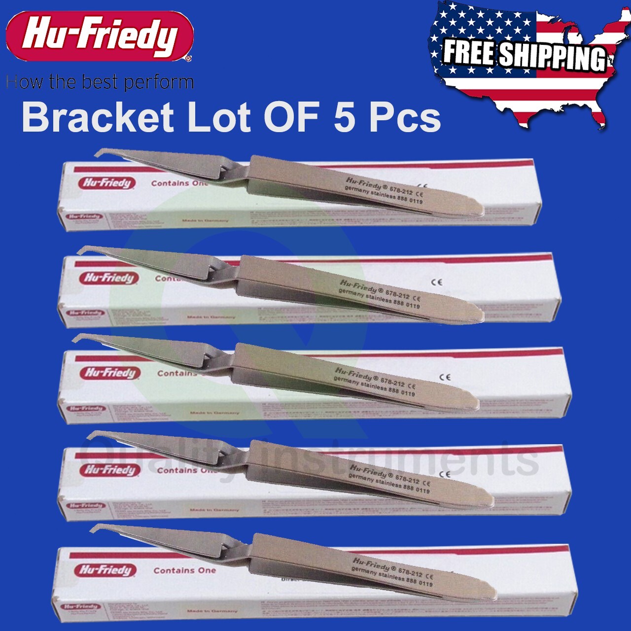 Direct Bond Bracket Tweezers 678-212 HU FRIEDY 5 Pcs Direct Bond Bracket Tweezers 678-212 HU FRIEDY 5 Pcs