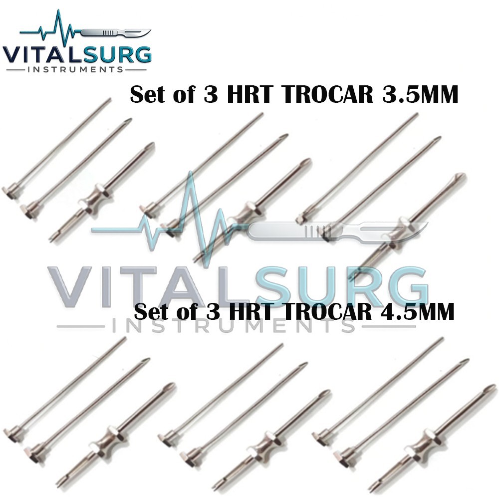 6 Sets of HRT TROCAR 3.5mm And 4.5mm Cannula & Obturator 6 Sets of HRT TROCAR 3.5mm And 4.5mm Cannula & Obturator
