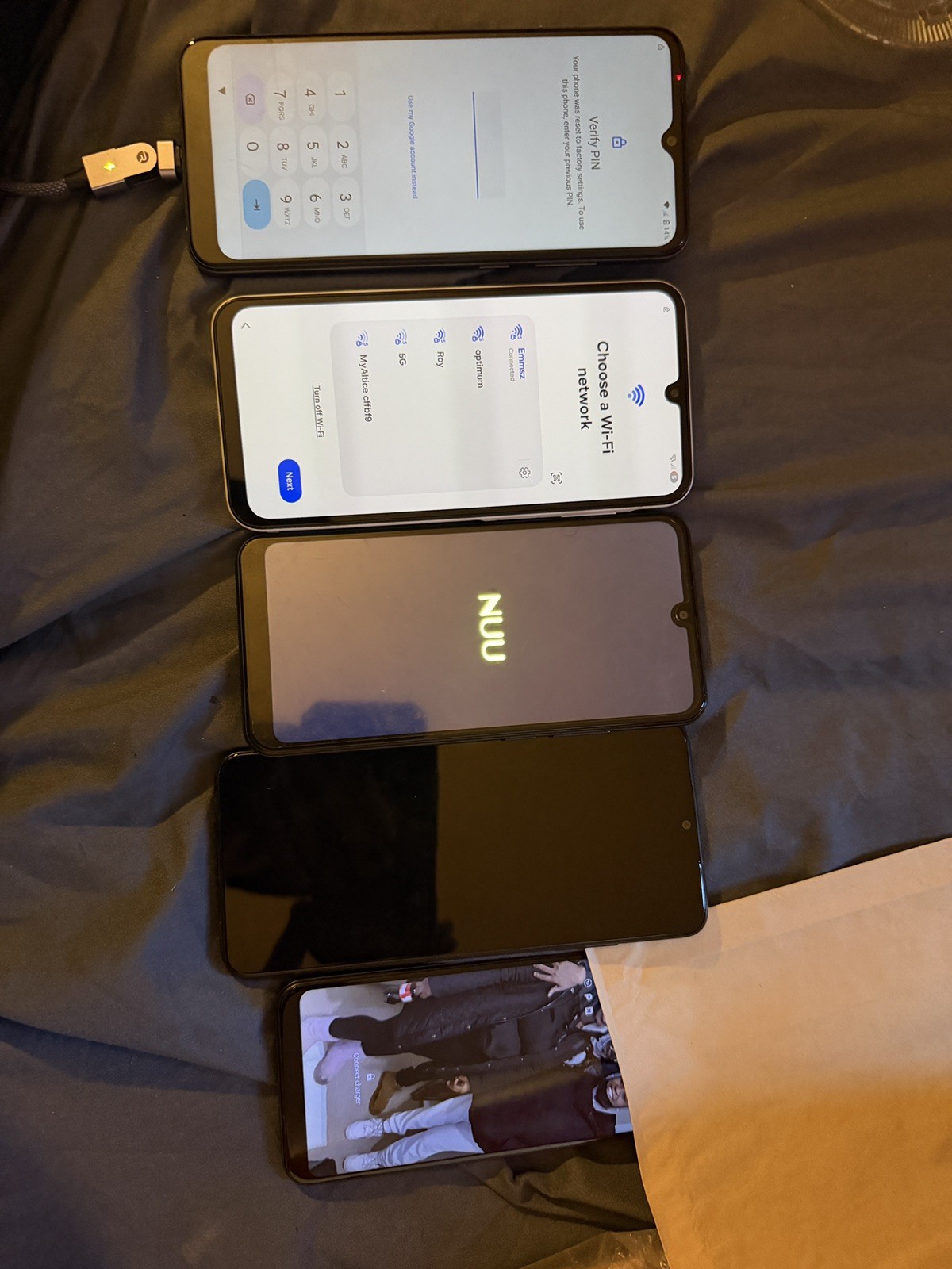 Lot of 7 smart phone Zebra TC210k samsung A15 Samsung fox , FRP LOCK