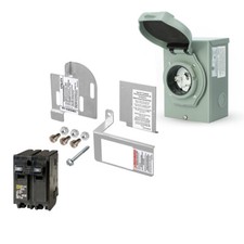 9000-15000 Watt Generator Interlock Kit w/ Inlet Box for Square D Homeline Panel picture