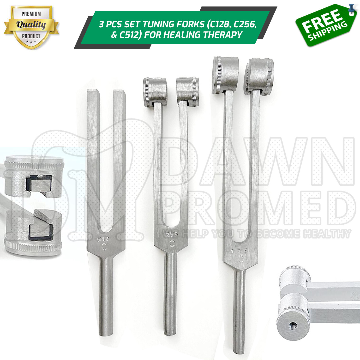 Tuning Fork Set of 3 Healing Therapy Medical Surgical Diagnostic Inst German Gr