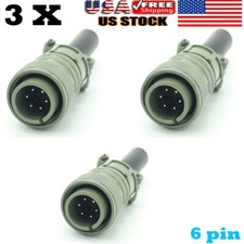 3 pcs 6 Pin Male Plug fits S12020-27 Linc. Remote Foot pedal picture