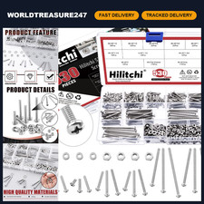 530Pcs #4-40 Machine Screw Assortment Kit, Stainless Steel Phillips Pan Head, Nu picture