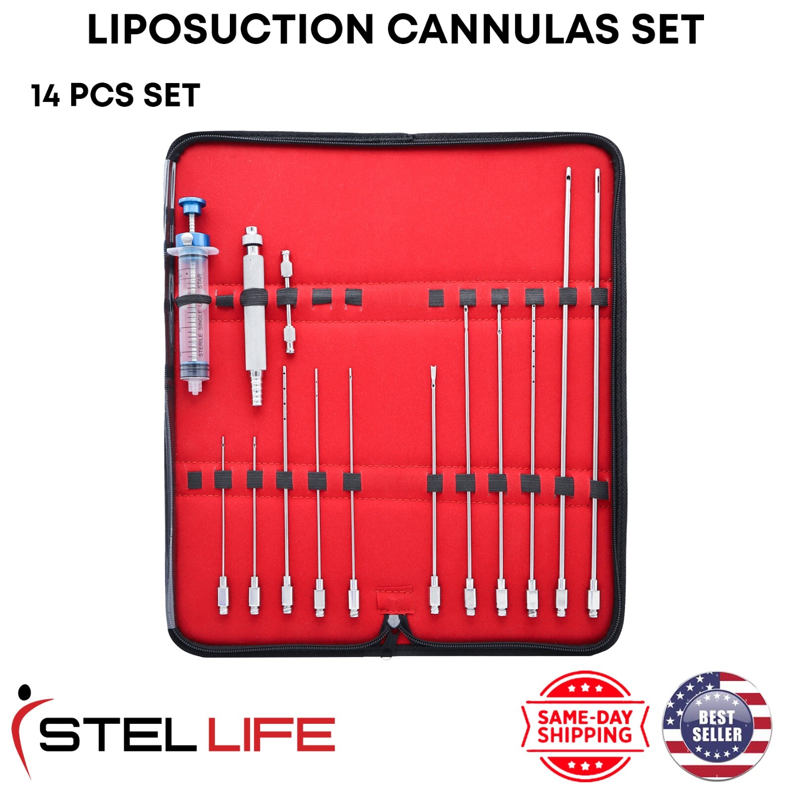 Liposuction Cannulas Set Face Fat Transfer Surgery Cosmetic Kit 14 Pcs Liposuction Cannulas Set Face Fat Transfer Surgery Cosmetic Kit 14 Pcs