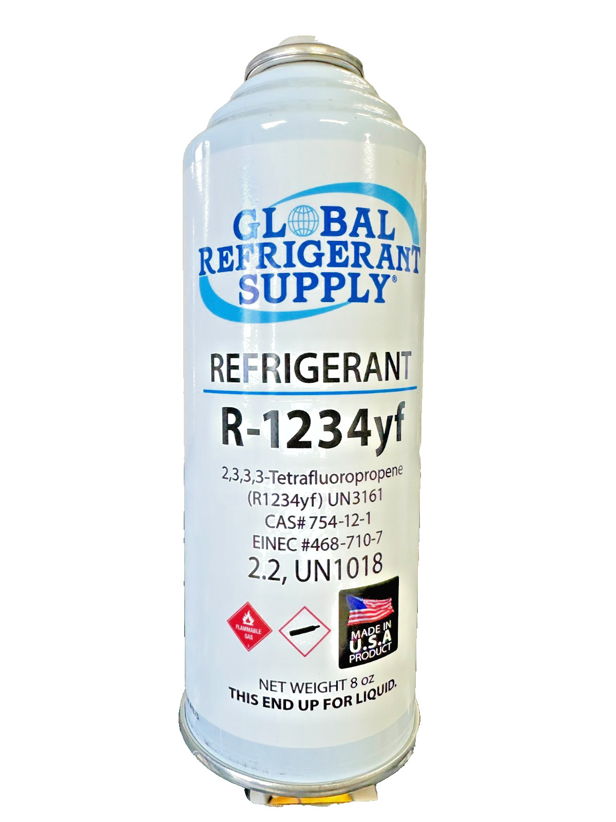 R1234yf, Refrigerant 8 oz. New Self-Sealing Can for Automotive Air Conditioning