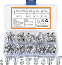 60 Pcs Metric Grease Fittings Kit,Hydraulic Grease Zerk Assortment Kit picture