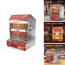 ROVSUN 40L 2-Tier Hot Dog Steamer, 235 Hot Dogs & 50 Buns Capacity, Electric picture