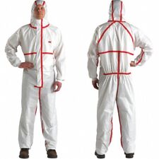 25 Pack 3M 4565-BLK-XL Hooded Disposable Protective Coverall White/Red Size XL picture