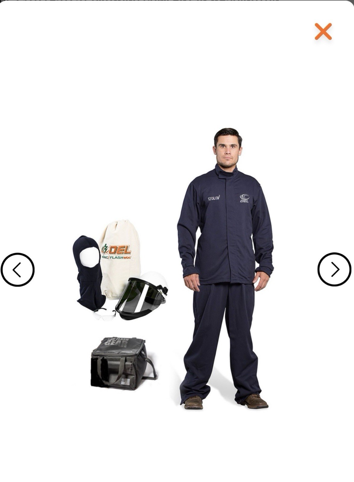 OEL Arc Flash Gear 12cal Duffle Kit w/Unopened 12cal Bib Overall+Jacket Sz Large OEL Arc Flash Gear 12cal Duffle Kit w/Unopened 12cal Bib Overall+Jacket Sz Large