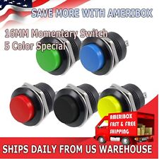 5 Color PCS Normally Open 16mm Round Momentary 2 Pins Metal Push Button Switch picture