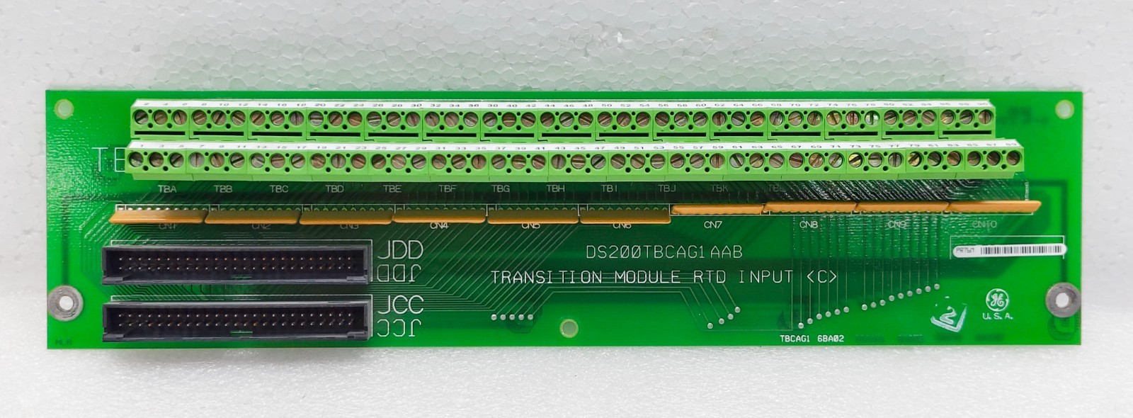 GENERAL ELECTRIC DS200TBCAG1AAB TRANSITION MODULE RTD INPUT