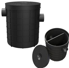 Grease Trap Commercial, Lightweight PE Plastic Round-450-75-110, Black picture