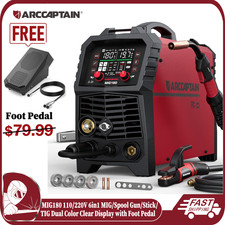 ARCCAPTAIN 180A MIG Welder 6in1 MIG/MMA/Spot/Spool Gun/TIG 110/220V & Foot Pedal picture