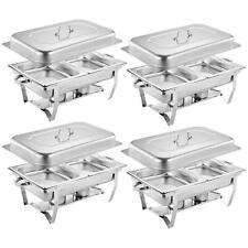 4PCS Food Trays Chafing Dish Set 8 QT Food Warmer Stainless Steel Buffet Server picture