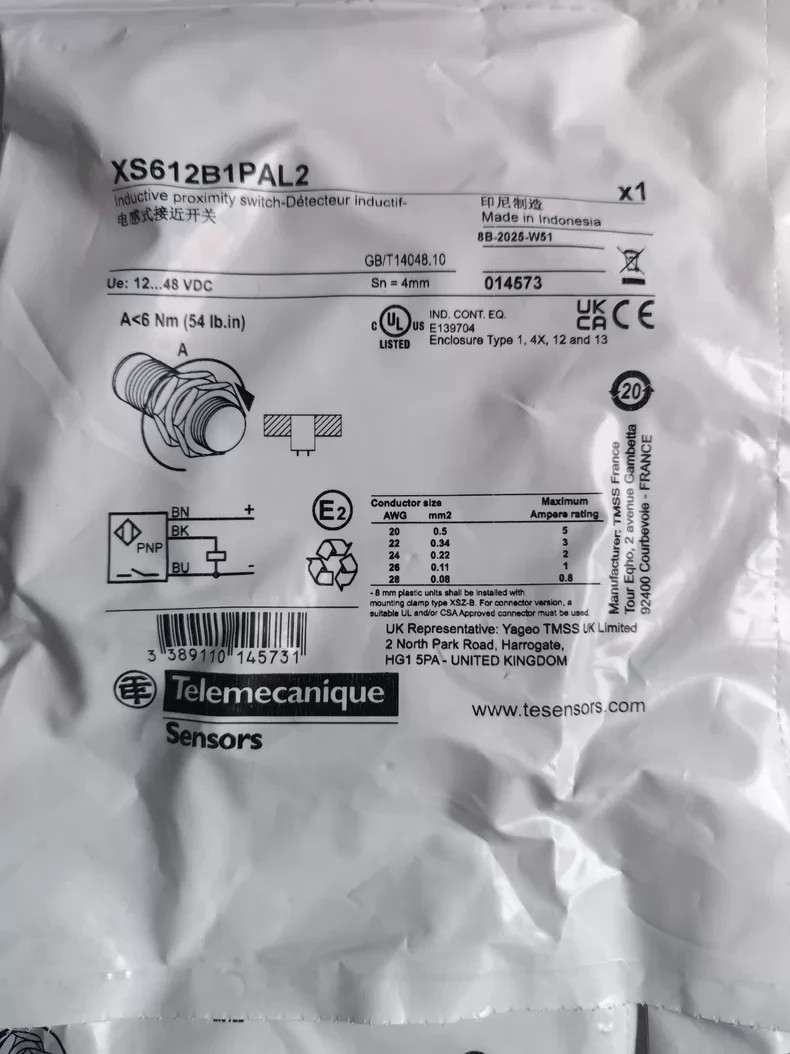 1PCS NEW Telemecanique XS612B1PAL2 Inductive Proximity Sensor 1PCS NEW Telemecanique XS612B1PAL2 Inductive Proximity Sensor