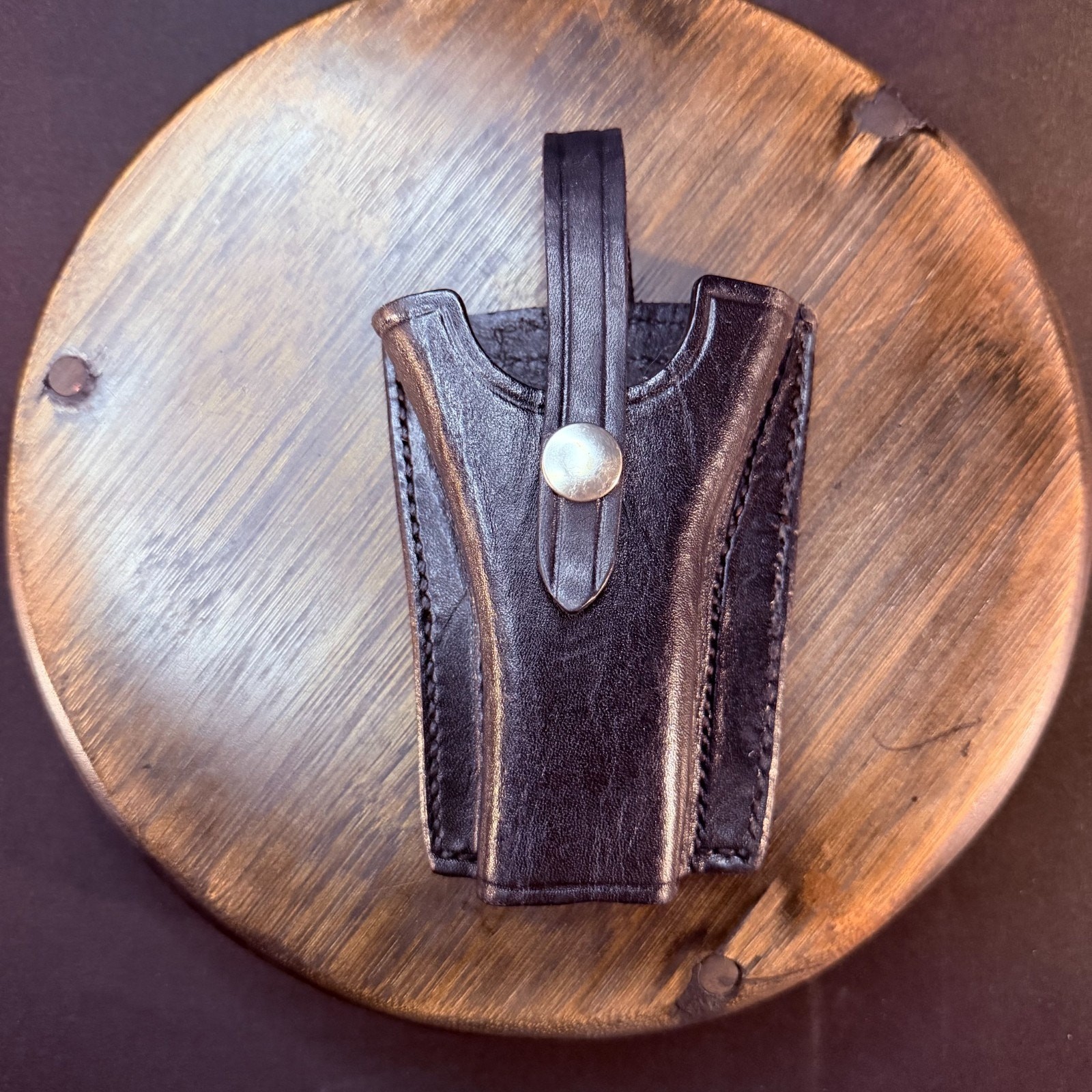 Don Hume Vintage Conductors Ticket Puncher Pouch Black Leather & Nickel Snap Don Hume Vintage Conductors Ticket Puncher Pouch Black Leather & Nickel Snap