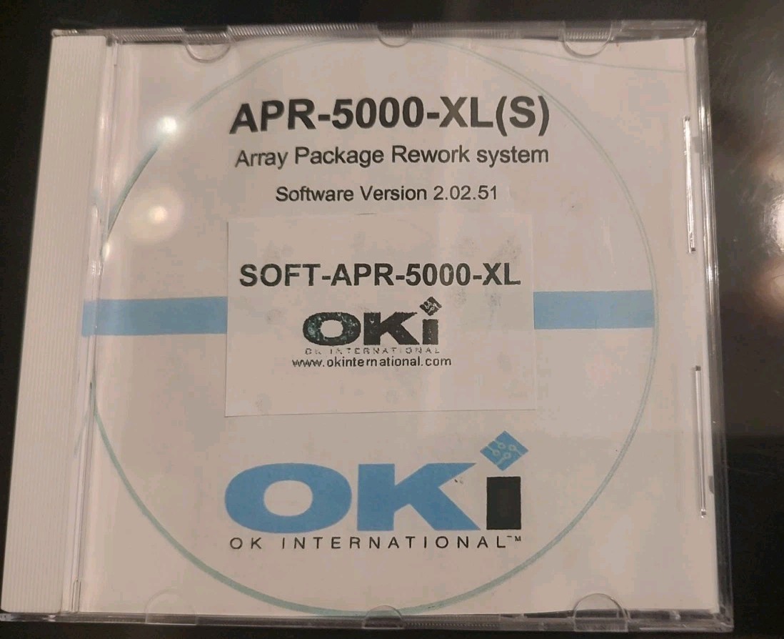 Metcal (OKi) APR-5000-XL Array Package Rework System Software #SOFT-APR-5000-XL Metcal (OKi) APR-5000-XL Array Package Rework System Software #SOFT-APR-5000-XL