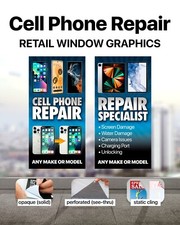 Cell Phone Repair Banner Poster Sign computer repair iphone ipad ipod samsung picture