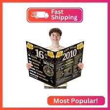 Kuxriox Large Happy 16th Birthday Card, 16th Birthday Giant Guest Book picture
