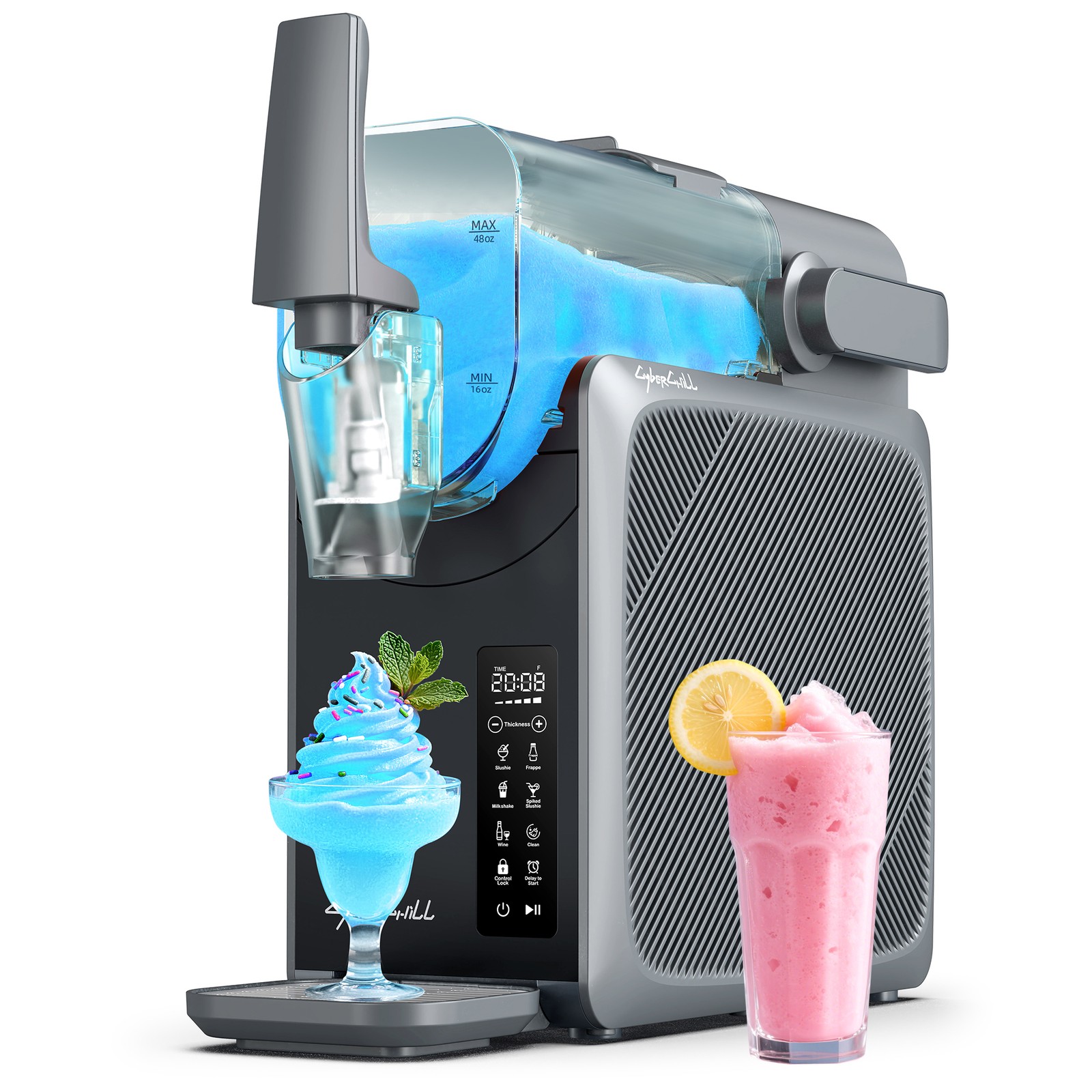 68 Oz Slushie Machine Soft Serve Ice Cream Frozen Drink Auto-Clean Family &Party 68 Oz Slushie Machine Soft Serve Ice Cream Frozen Drink Auto-Clean Family &Party