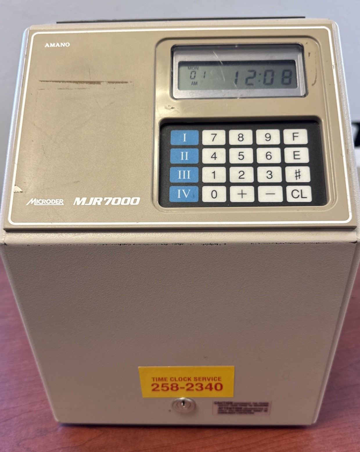 Amano Microder MJR7000 Digital Computerized Employee Time Punch Card - Amano Microder MJR7000 Digital Computerized Employee Time Punch Card -