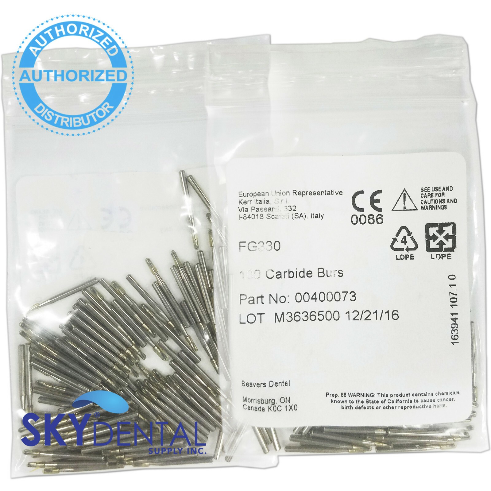 FG330 Kerr Carbide Burs Friction Grip up to 100x Bur 00400073 FG330 Kerr Carbide Burs Friction Grip up to 100x Bur 00400073