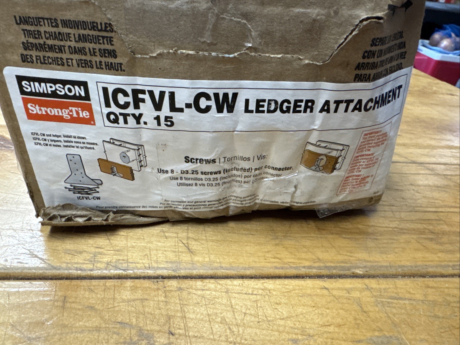 Simpson Strong-Tie ICFVL-CW To Connect Ledger To ICFVL. 15 Pk - OPEN BOX