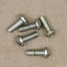 VTG Steel Bolt Rounded Slotted Threaded Flathead NOS 15mm 0.6 Inches Lot of 5 picture