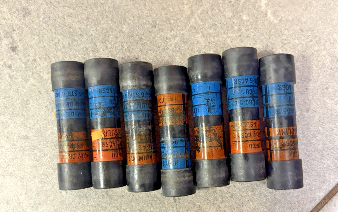 Lot Of 7 Burndy ES2W4W alum or cu 2 sol-4 str-4 acsr Lot Of 7 Burndy ES2W4W alum or cu 2 sol-4 str-4 acsr