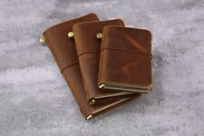 Handcrafted Refillable Leather Journal Travelers Notebook Travel Diary with 3 In picture