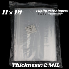 11x14 Clear Zipper Reclosable Bags 2 Mil Poly Plastic Seal Bags Cloth Baggie picture