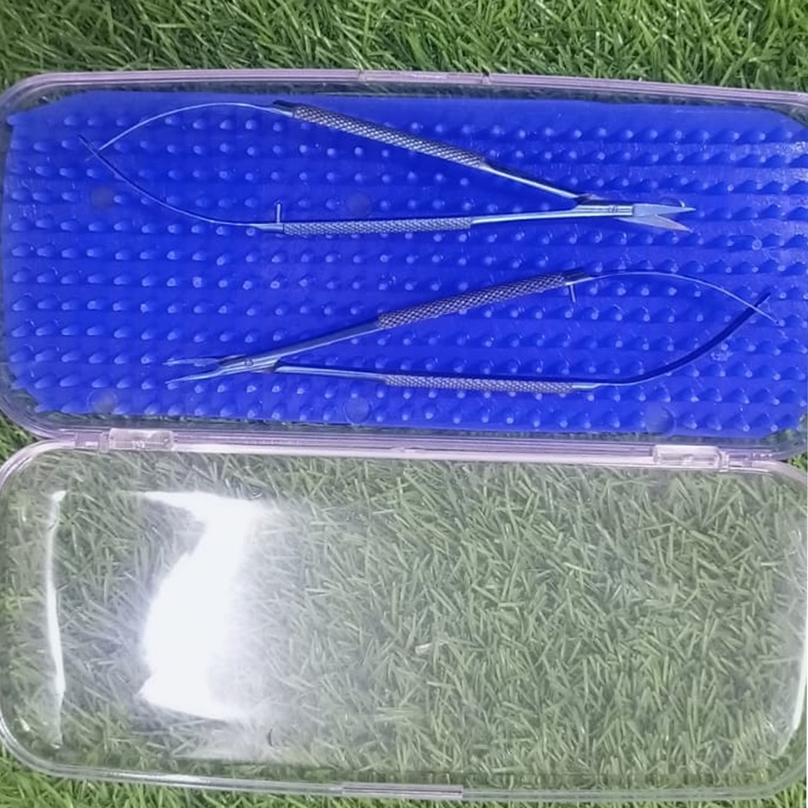 New 2Pcs Micro Scissors Needle Holder 15cm Titanium Material