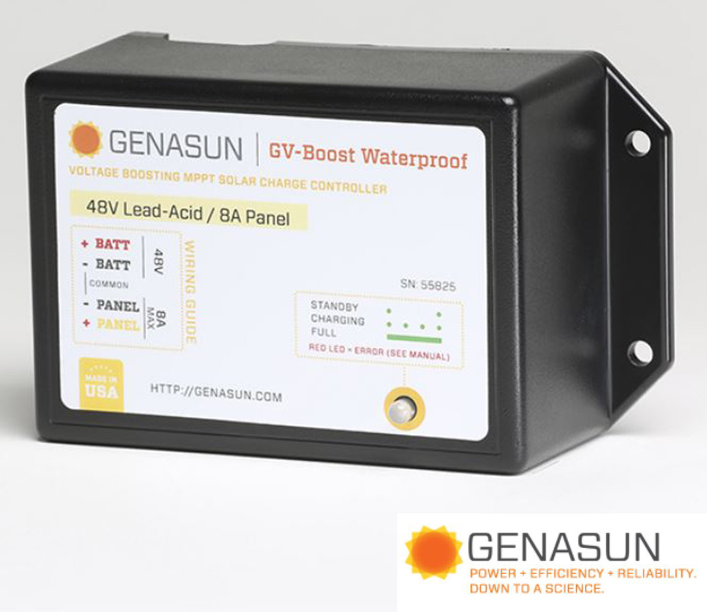Genasun GVB-8-PB-48V-WP MPPT Charge Controller Voltage Boost 48VDC 8A Waterproof Genasun GVB-8-PB-48V-WP MPPT Charge Controller Voltage Boost 48VDC 8A Waterproof