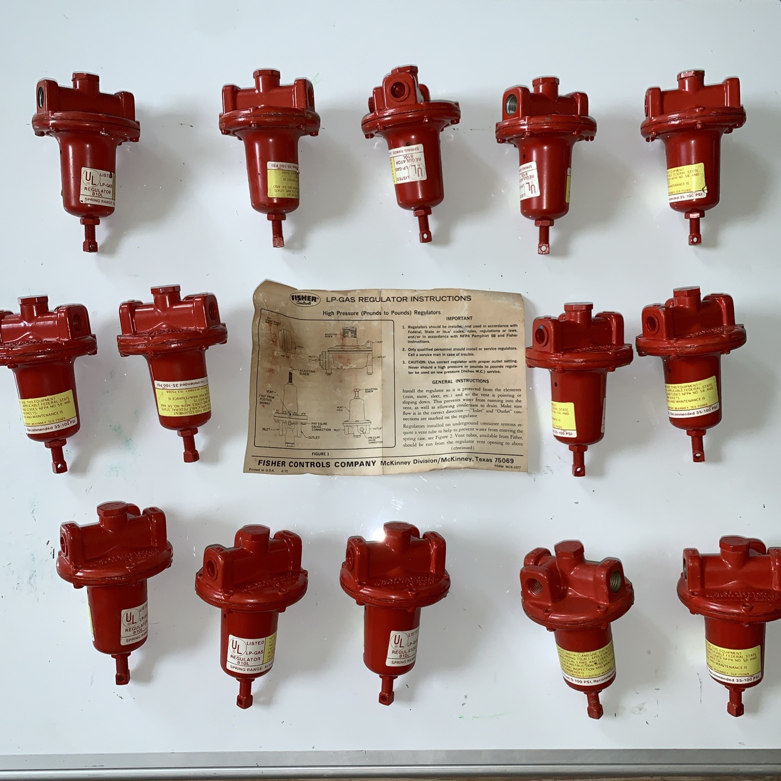 (14) New Fisher Controls 810L Type 67 Gas Regulator Big Lot LP-Gas Air Lines