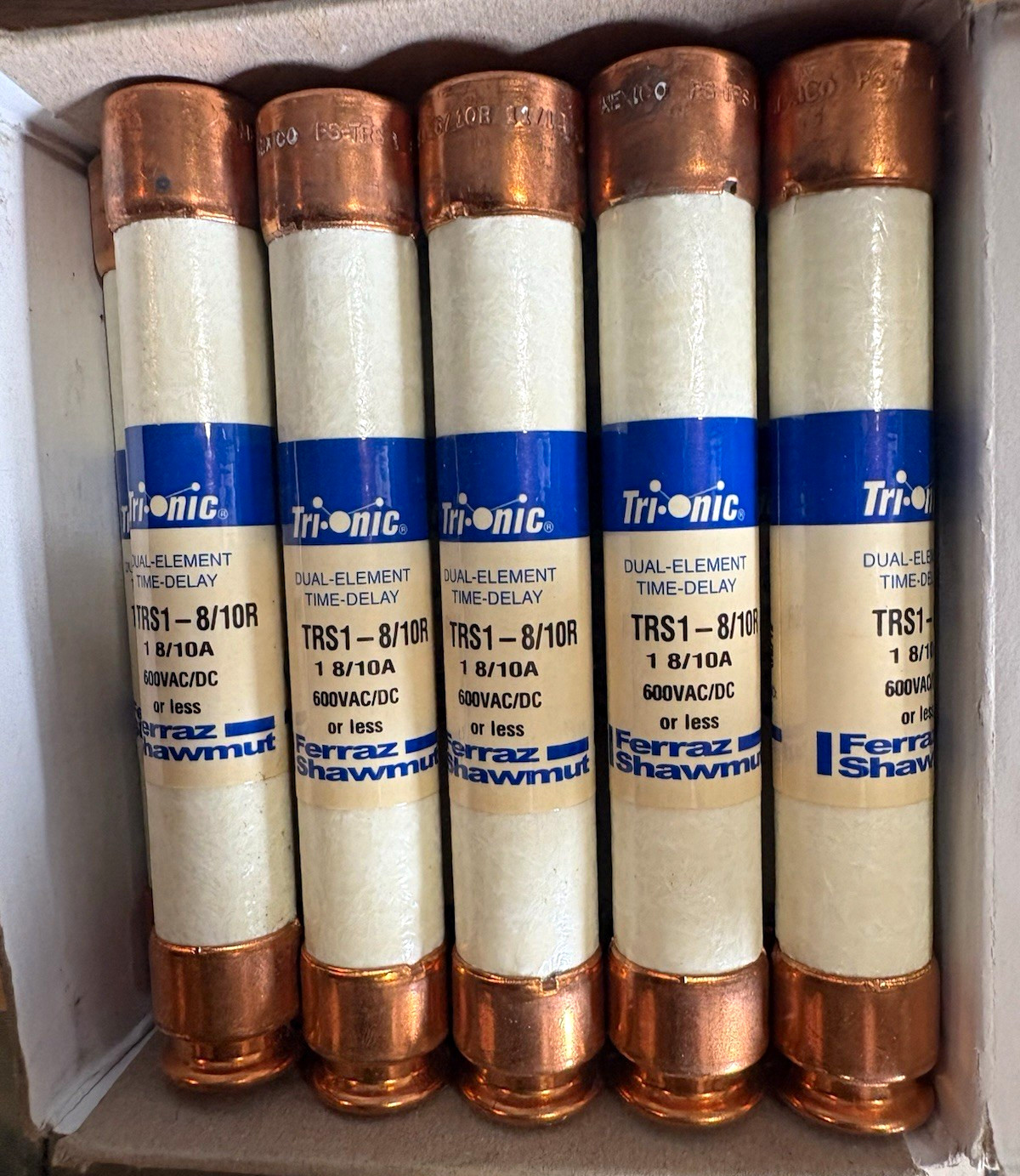Mersen Tri-onic TRS1-8/10R 1.8A 600V Time-Delay HRC Fuse Cartridge 10PK Mersen Tri-onic TRS1-8/10R 1.8A 600V Time-Delay HRC Fuse Cartridge 10PK