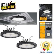 Sunco 2 Pack Dimmable 240W UFO LED High Bay Lights - 34800 Lumens, Waterproof picture