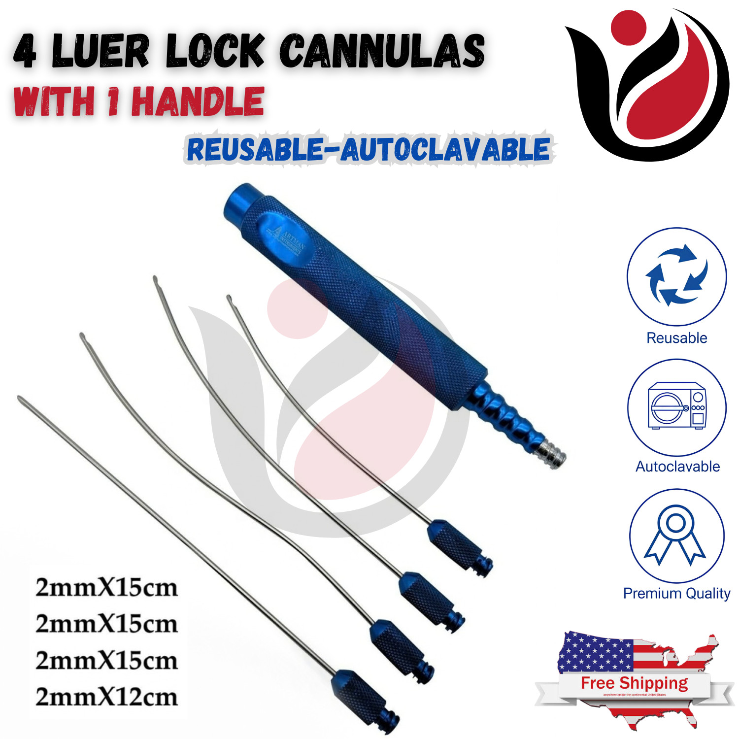 Liposuction Luer Lock Cannulas and Handle For Face Fat Grafting Autoclavable CE Liposuction Luer Lock Cannulas and Handle For Face Fat Grafting Autoclavable CE