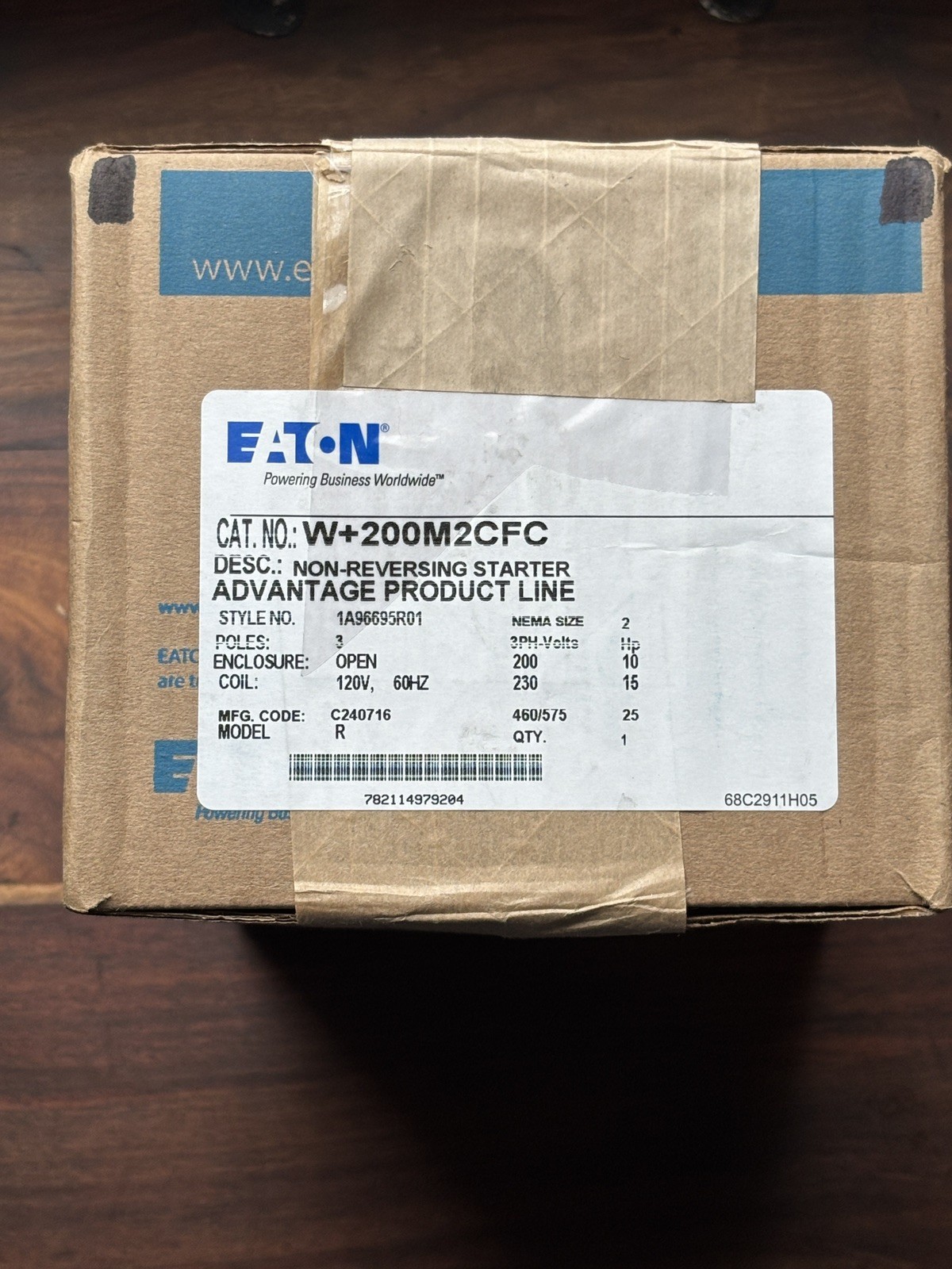 W+200M2CFC Eaton NEMA 2 120V NR-Starter  -New 