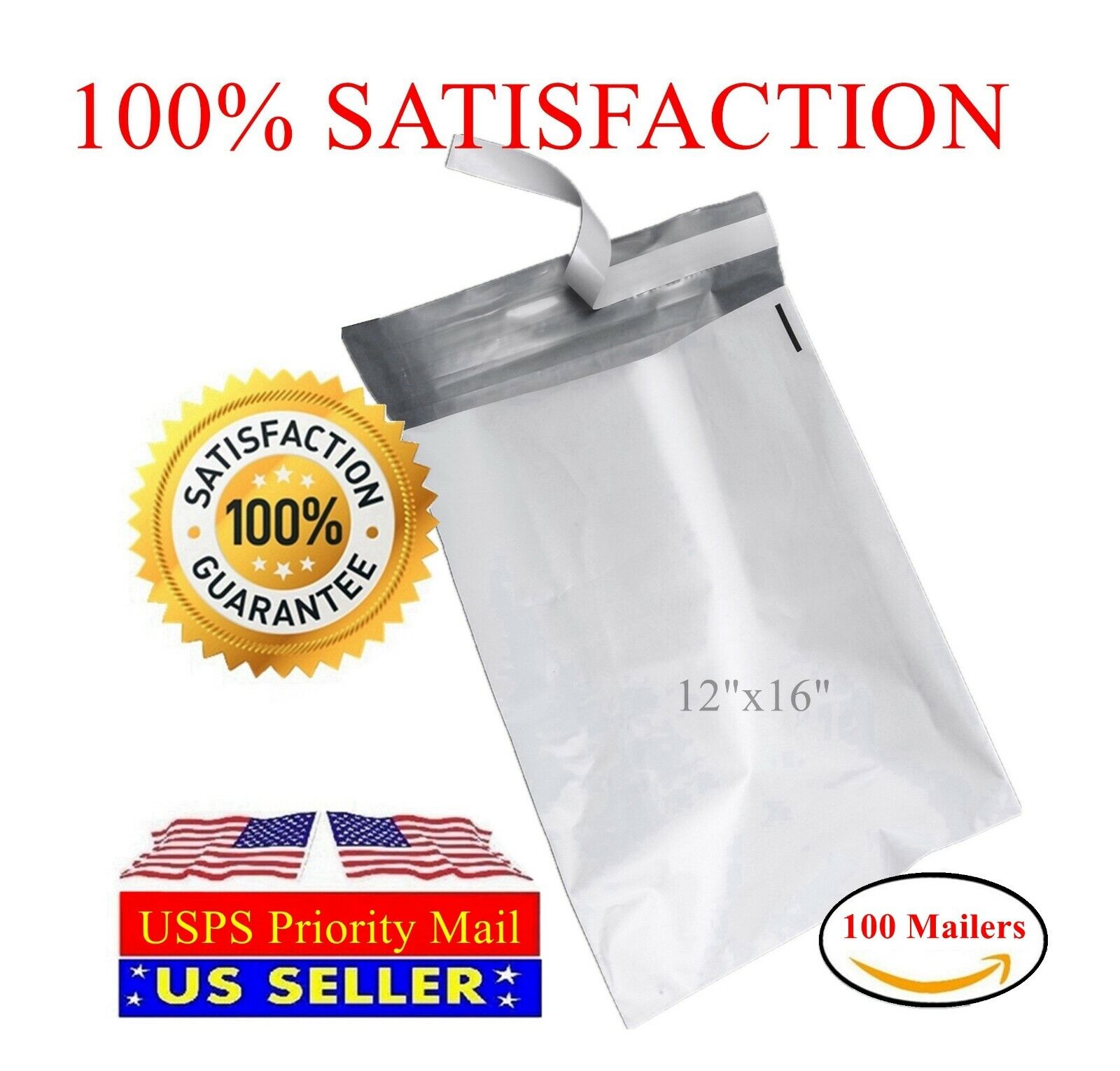 100 12x16 Poly Mailers Shipping Self Sealing Plastic Envelope Bag-ST ShipMailers